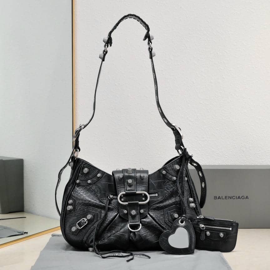Le Cagole Croc-Embossed Bag-3